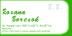 roxana borcsok business card